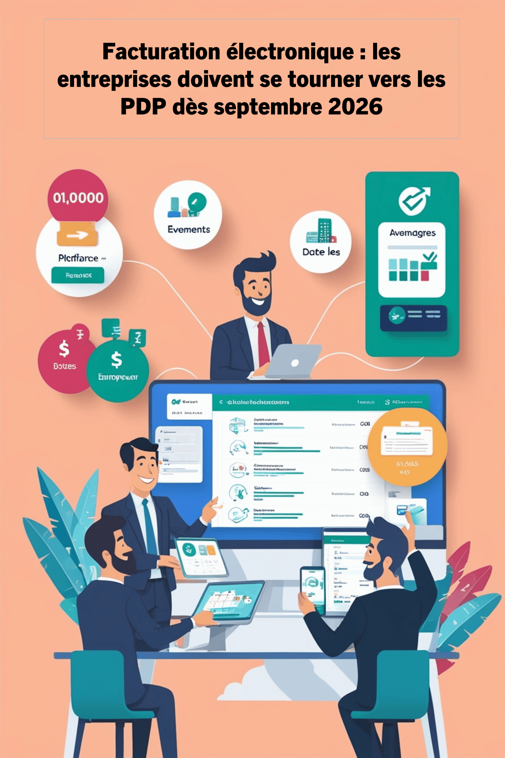 Illustration sur la facturation électronique et l'accompagnement des entreprises pour leur rentabilité avec un diagnostic personnalisé, utilisant la méthode Rivalis par DG Conseil 33, Bordeaux et Gironde.