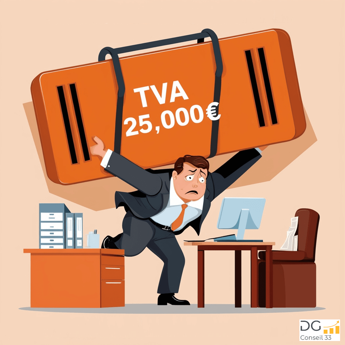 entrepreneur surchargé par le seuil de tva à 25000€ sera accompagné par DG Conseil 33