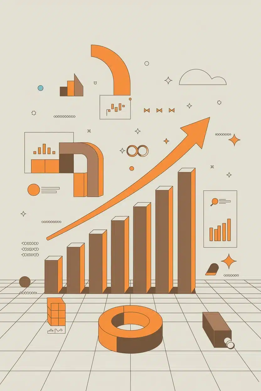 Graphique illustrant la croissance et la rentabilité d'une entreprise grâce au pilotage et à l'accompagnement stratégique avec Rivalis, DG Conseil 33, Bordeaux et Gironde