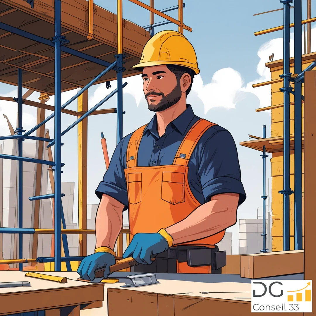 artisan en chantier représentant le pilotage d’entreprise avec accompagnement des dirigeants méthode Rivalis à Bordeaux Gironde pour améliorer la rentabilité et le conseil en gestion