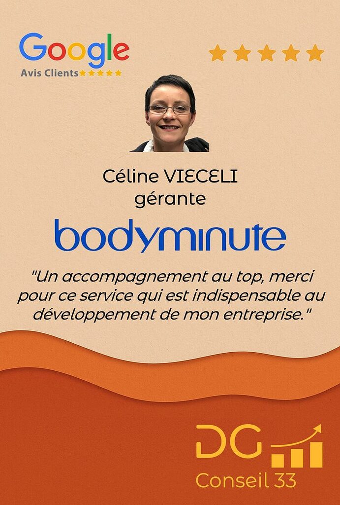 avis google bodyminute 5 étoile pour accompagnement DG Conseil 33 sur Bordeaux