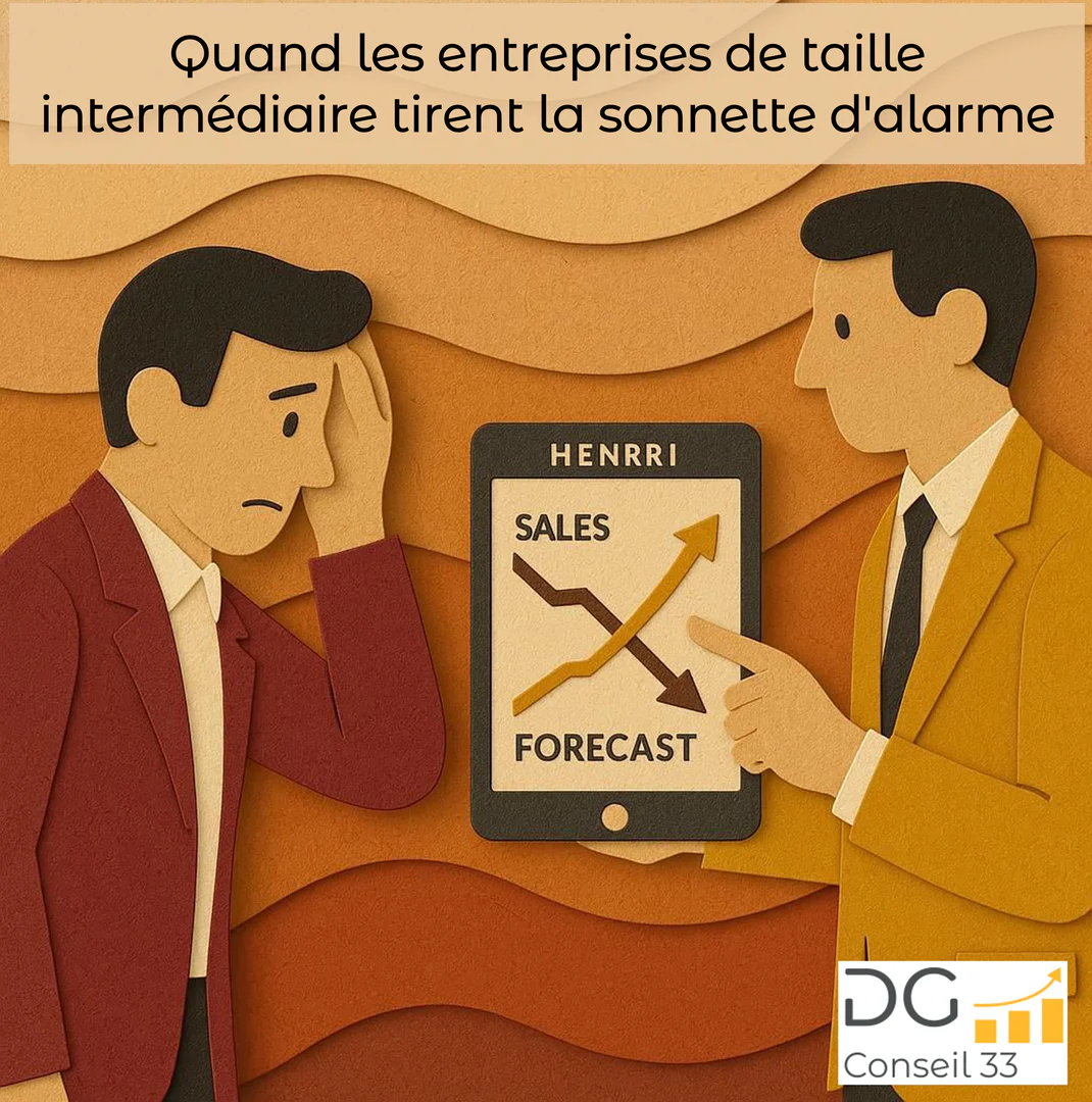 entrepreneur inquiet accompagné par un conseiller rivalis analysant les ventes avec henrri pour améliorer la rentabilité et le pilotage d’entreprise dg conseil 33 bordeaux gironde