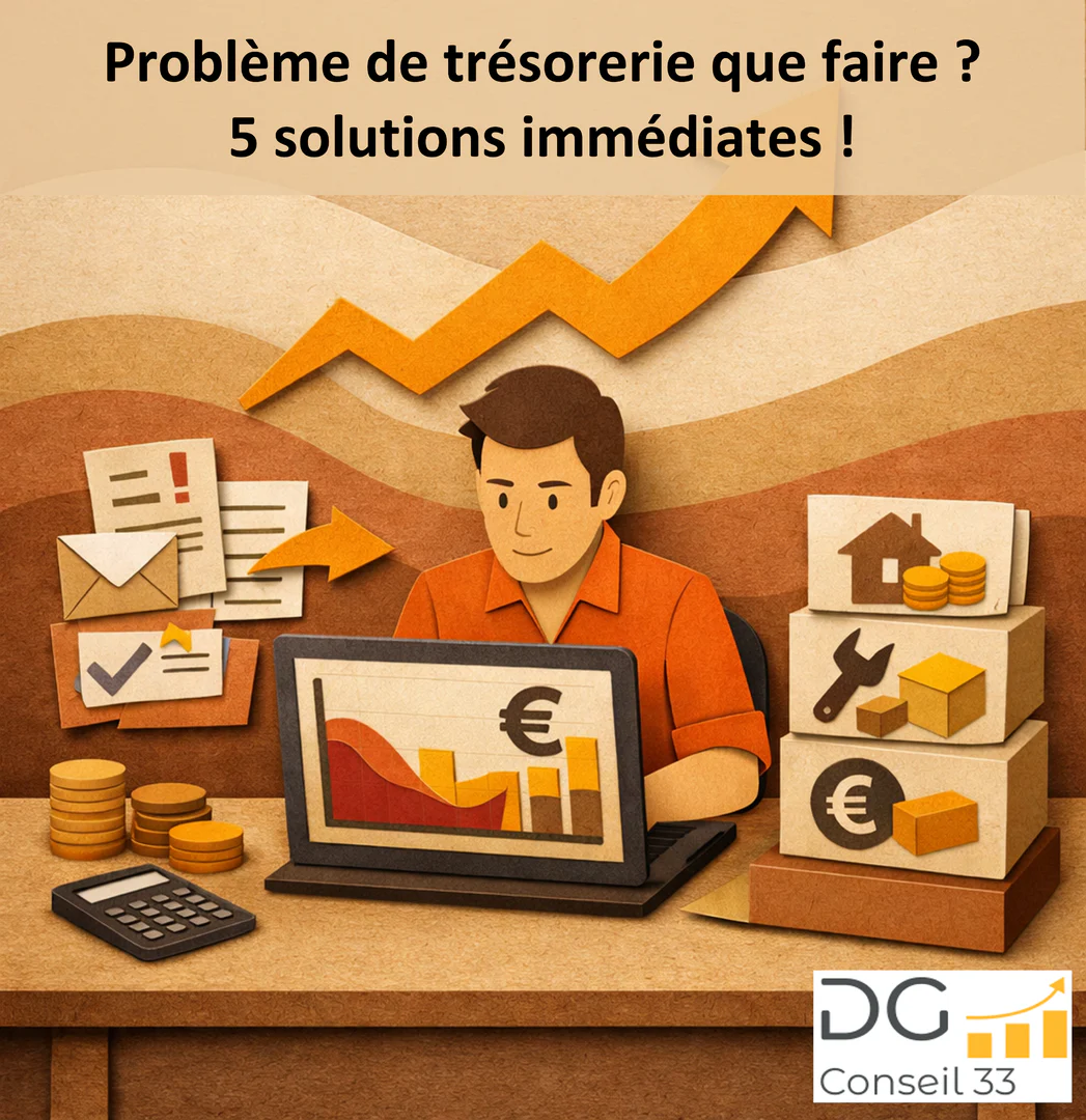 dirigeant tpe analyse tableau de bord tresorerie sur ordinateur conseil en gestion pilotage entreprise Gironde DG Conseil 33