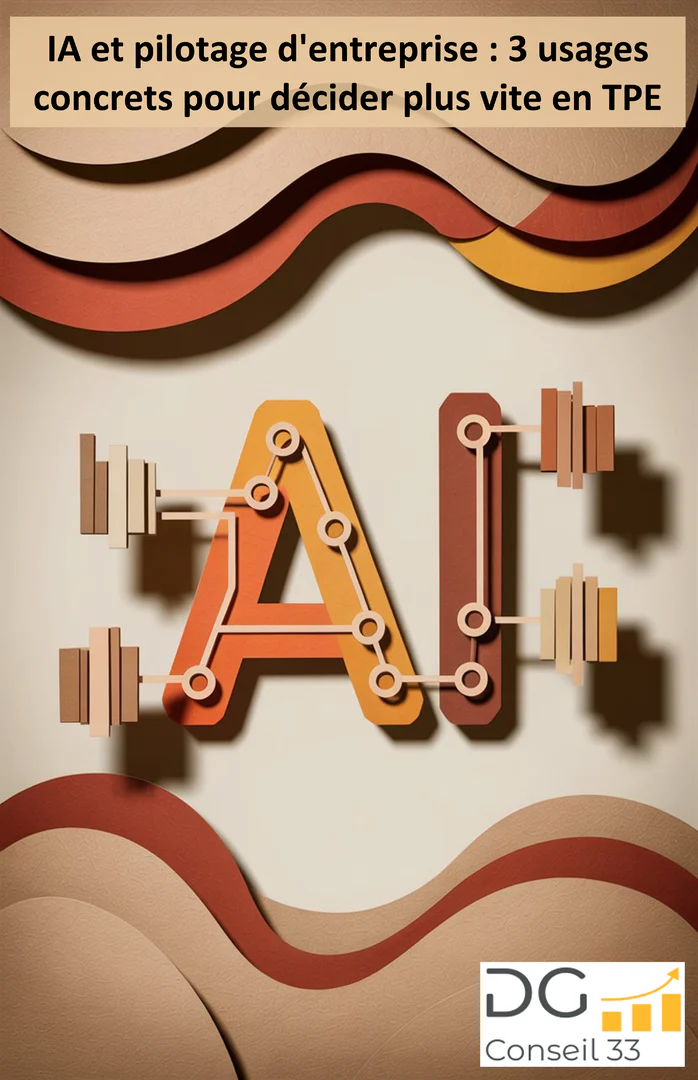 illustration ia et pilotage dentreprise pour dirigeants de tpe visuel conceptuel conseil en gestion Rivalis Bordeaux DG Conseil 33